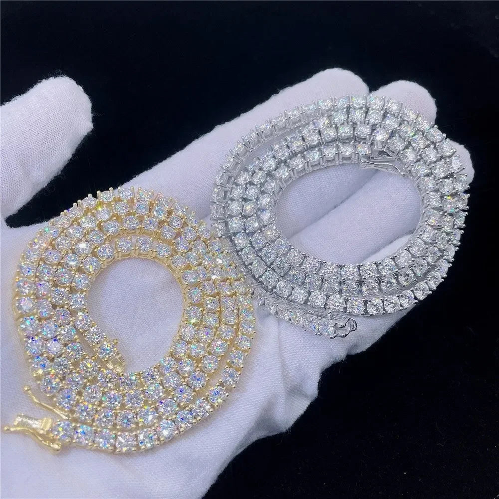 Hip Hop 2 2.5 3 4 5 6.5mm Unisex Moissanite Tennis Bracelet For Women Men 925 Sterling Silver Moissanite Bracelet Fine Jewelry