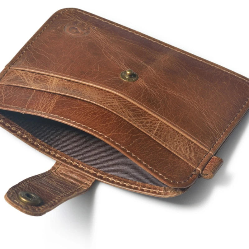 Men Genuine Leather Slim Wallet Male Small Purse Mini Money Bag Walet Thin Portomonee Carteras Man's Wallet Card Holder