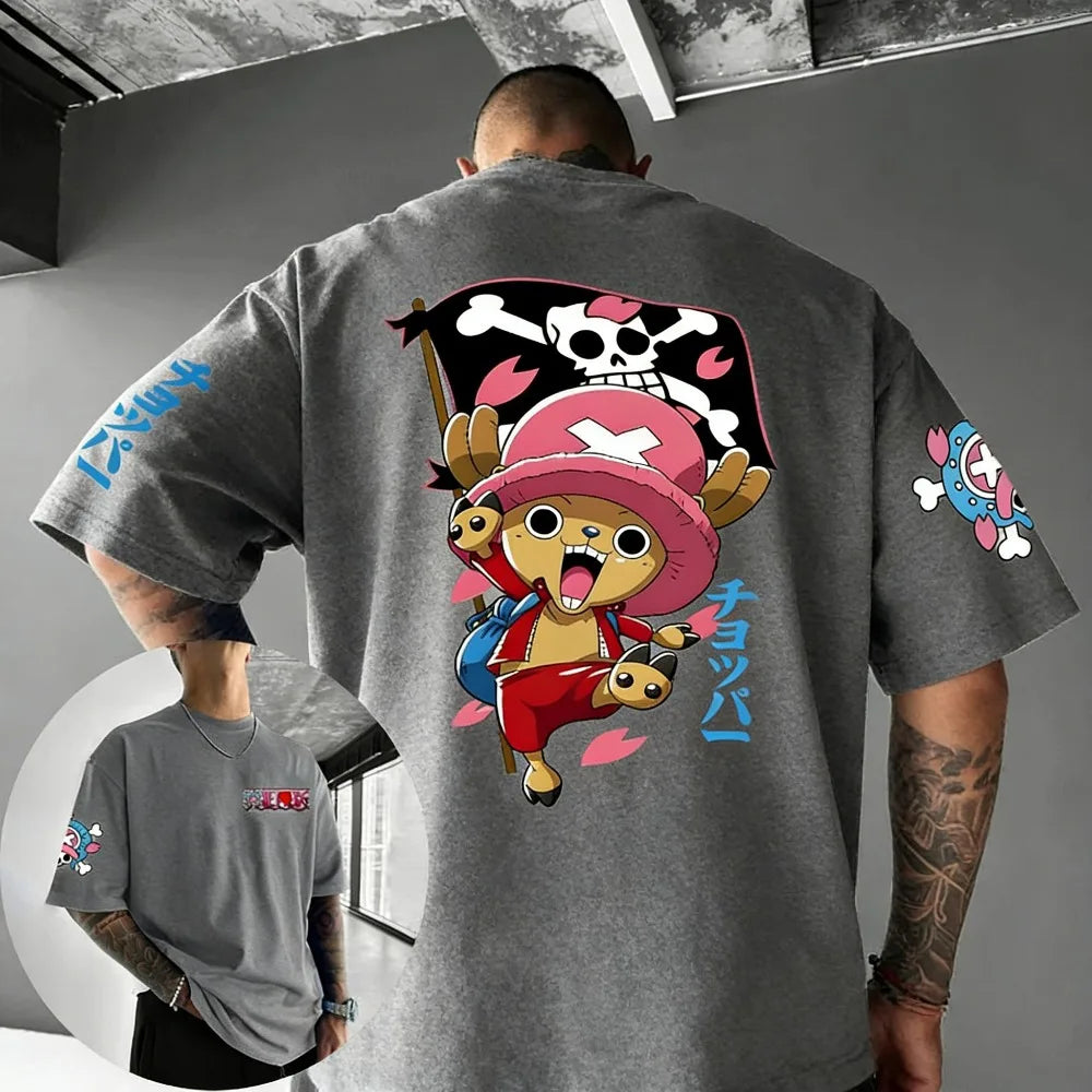 New Unisex Cotton T-shirt Tony Tony Chopper 2026 Summer Harajuku Anime Printed Large Loose Parent Short Sleeve