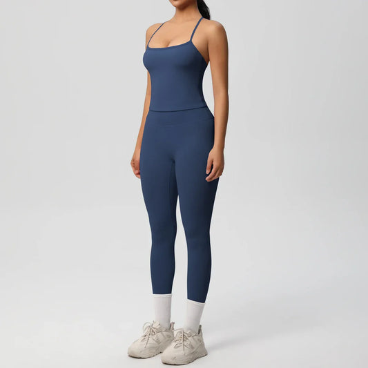 2PCS Yoga Set Nude Feeling Workout Sets Women Tracksuit Gym Push Up Fitness Running Workout Sportwear Sport Bra Leggings Suit