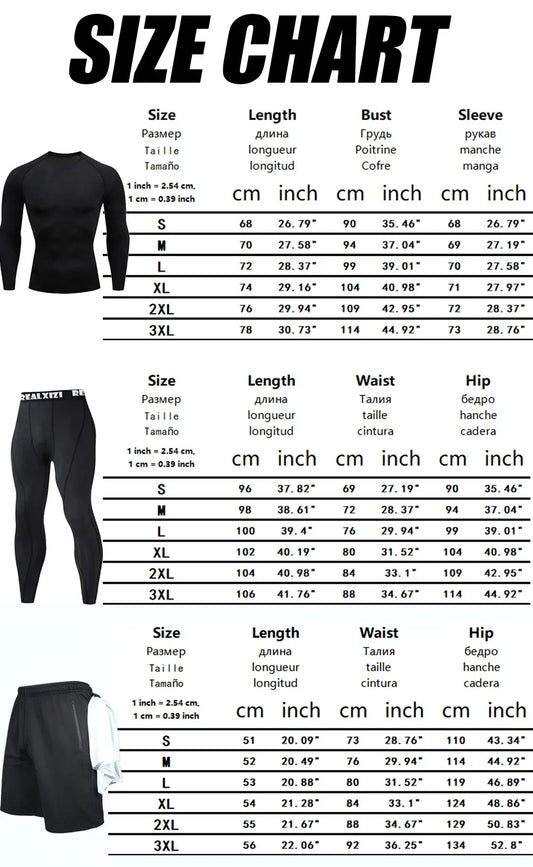 Bat Graphic Print Long Sleeve Set Men's Compression T-Shirt Shorts Pants Suit 3 Piece Set Spring Summer Gym Fitness Sportswear