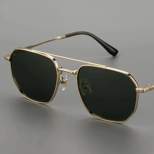 Top Quality Pure Titanium Pilot Polarized Sunglasses Men Outdoor Driving Night Vision Shades Anti-Glare Fishing UV400
