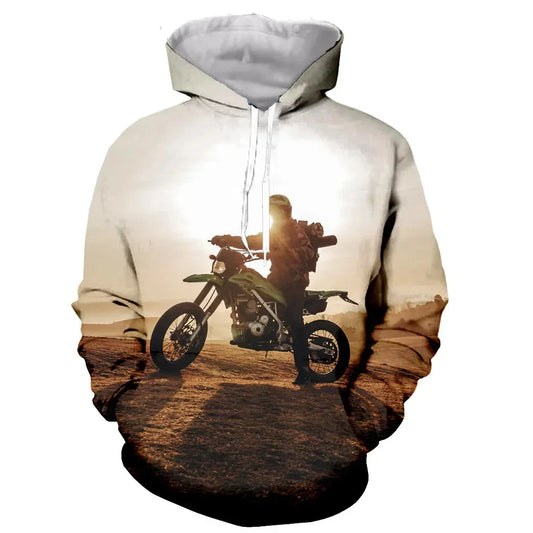 Motorcycle Motocross Printed Hoodies for Men New Fashion Long Sleeves 3D Sports Sweatshirts Jacket Oversized Clothes