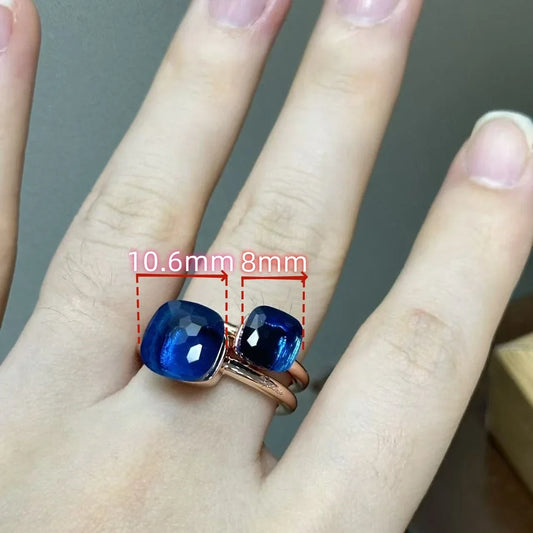 Classic and Petite Ring Set for Women Colorful Cyrstal Fashion Jewelry Gift Vanlentine's Day