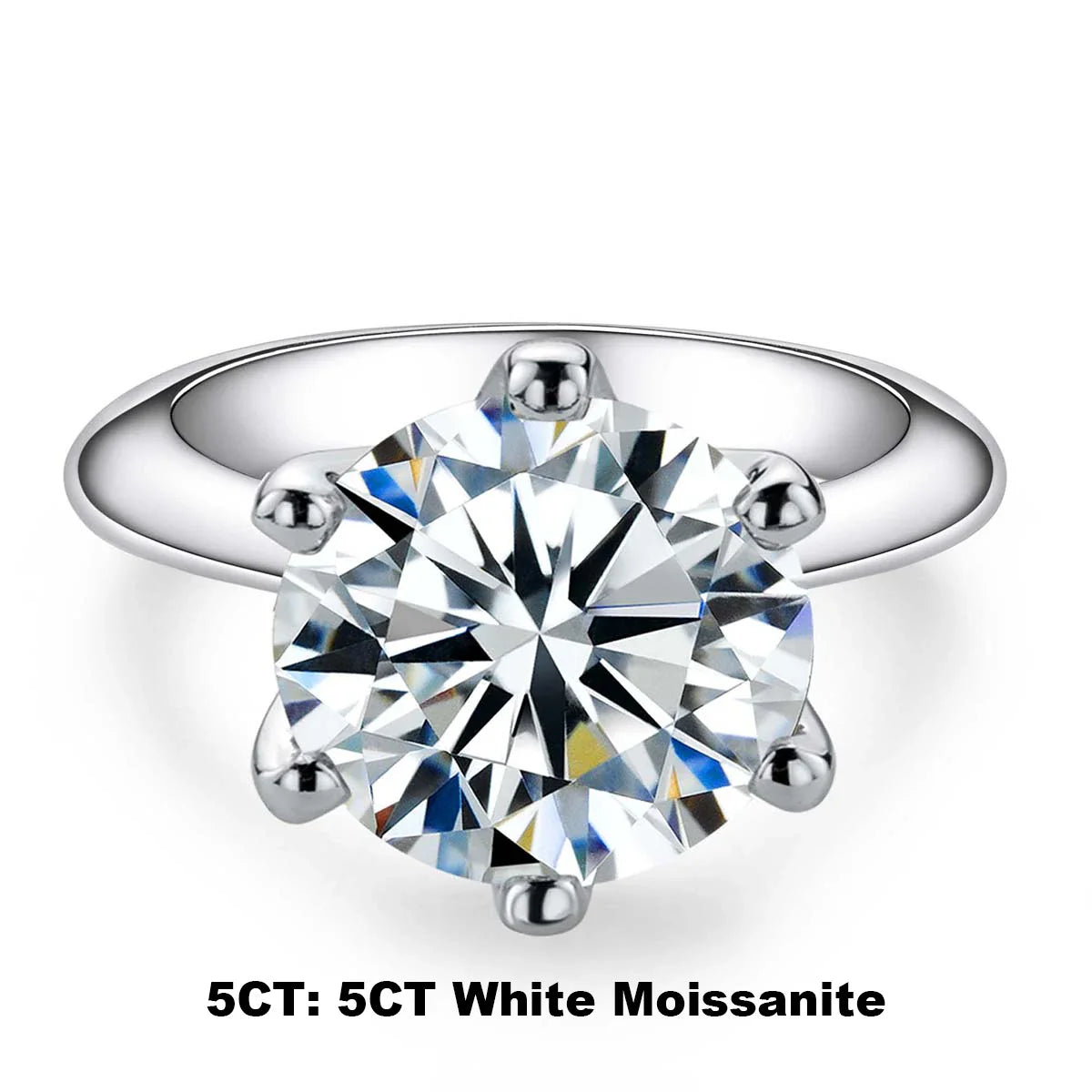 1ct 2ct 3ct 5ct D Color Moissanite Engagement Ring for Women 925 Sterling Silver Gold Plated Solitaire Rings Wholesale