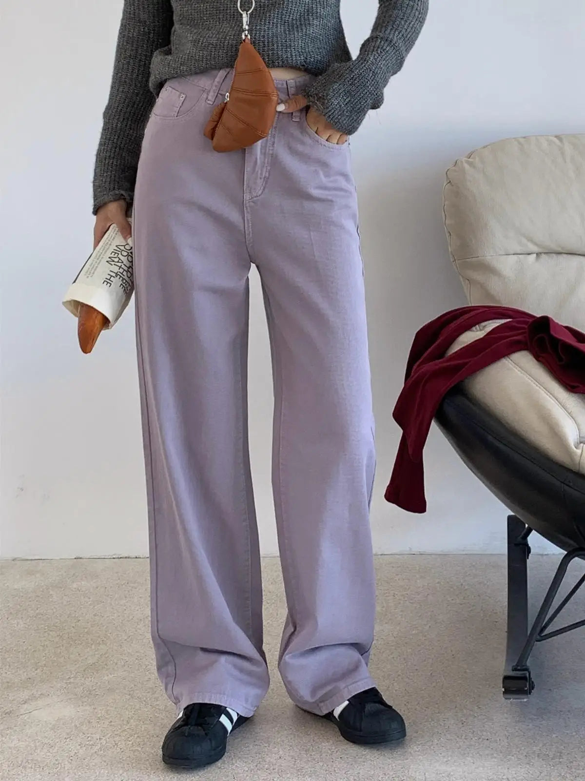 7 Colors Straight Jeans Women Autumn 2024 Wide Leg Straight Denim Pants Streetwear 2024