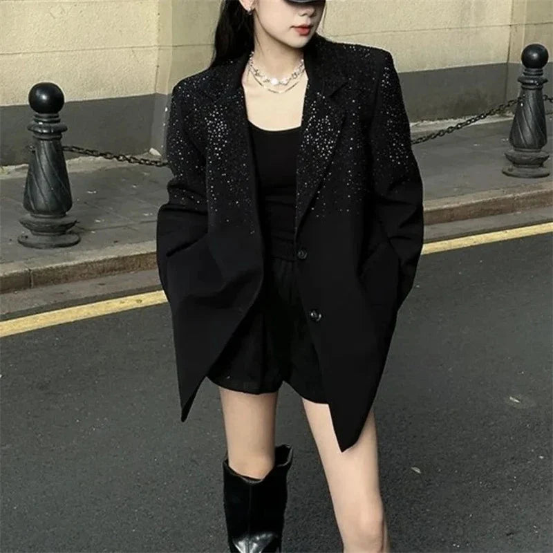 Women's Blazer Coat 2025 Spring Autumn Hooded Cardigan Casual Ladies Outerwear Breathable Design Sense Female Suit Jacket