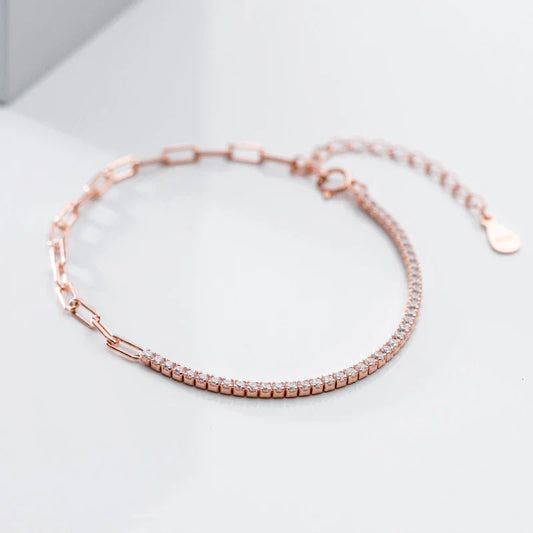 Bracelet Jonc Asymétrique en Argent Sterling 925 Véritable, Géométrique Ovale Empilable en Zircone, pour Femme, Bijoux Fins