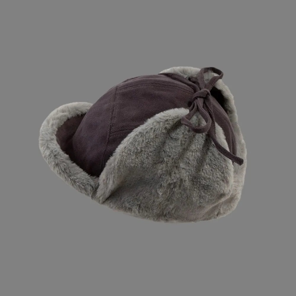 Trendy Faux Fur Winter Hat Thick Warm Faux Fur Hat Lamb Wool Bomber Hat Winter Season for Men and Women