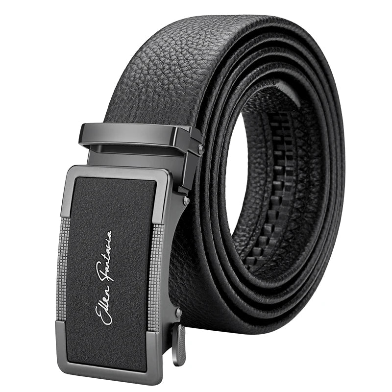 Men Belts Automatic Buckle Belt Genuine Leather High Quality For Men Leather Strap Casual For Jeans