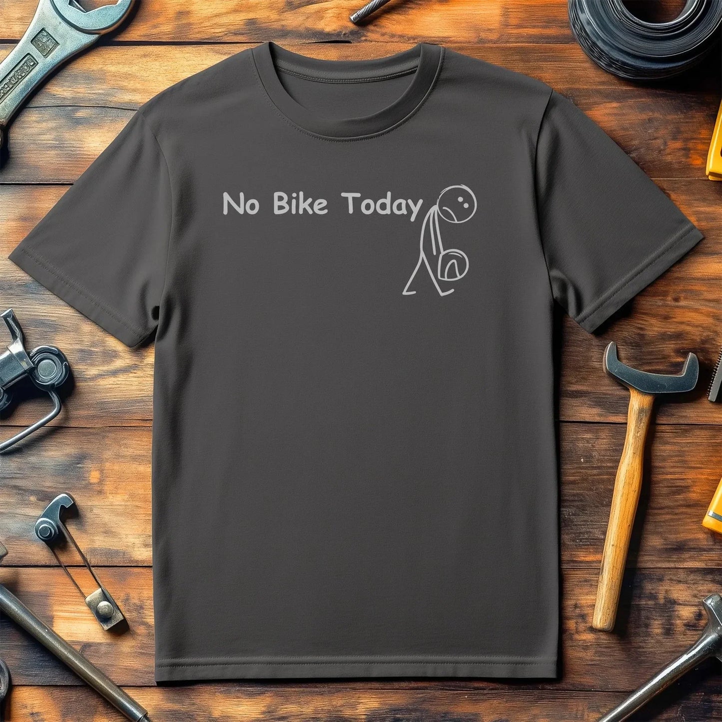 No Bike Today T Shirt Motorbike and Petrol Head T-Shirt Graphic T Shirts Retro Streetwear Crew-neck Short-sleeved Men's T-shirt