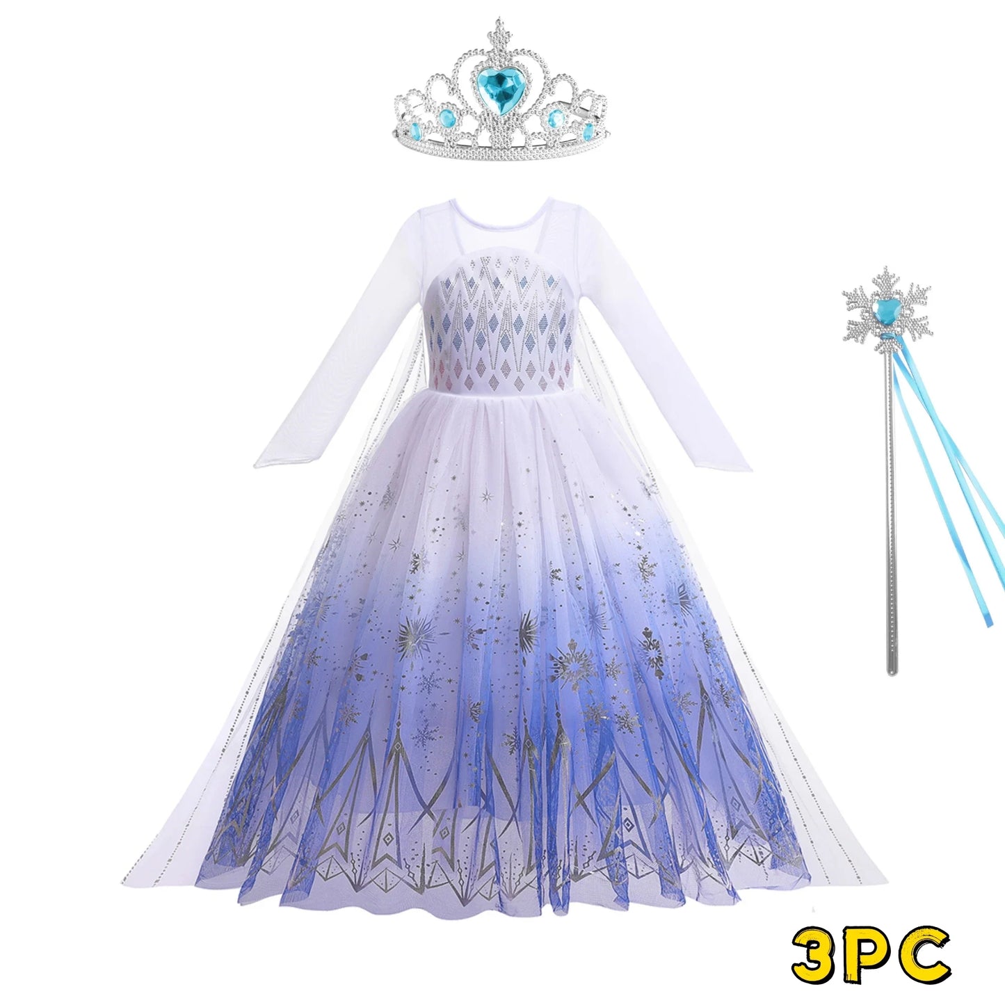 Elsa Anna Kid Princess Girls Dress Rapunzal Kids Cosplay Halloween Vestidos Children Costume Birthday Party Dress