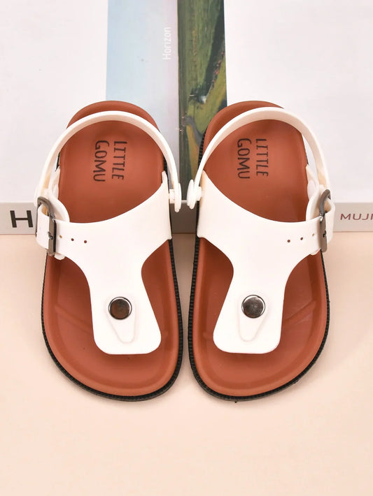 Cute Brown Open-Toe Sandals for Baby Boys, Breathable and Lightweight, Suitable for Indoor and Outdoor Use, Summer