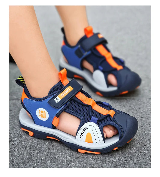 Children's Summer Sandals Comfortable Flat Non-Slip Outdoor Sports Casual Breathable Walking Shoes for Kids Boys Girls