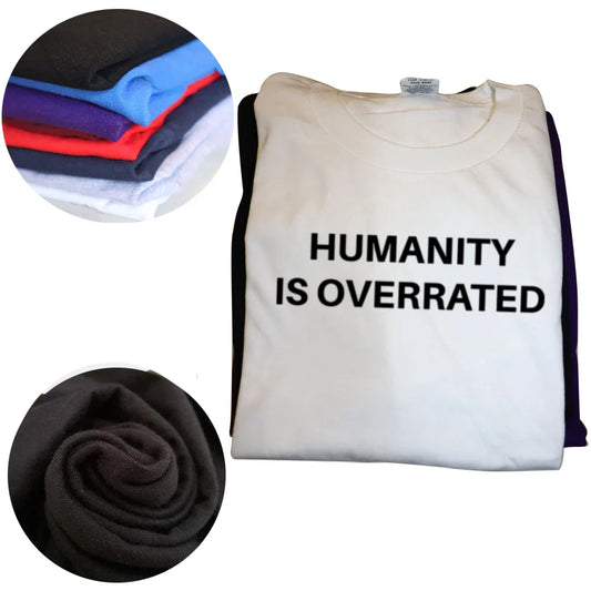 Humanity Is Overrated T-Shirt Boys Animal Print Shirt T Shirt for Men Anime Clothes New in Tops & Tees Heavyweight Male Cartoon