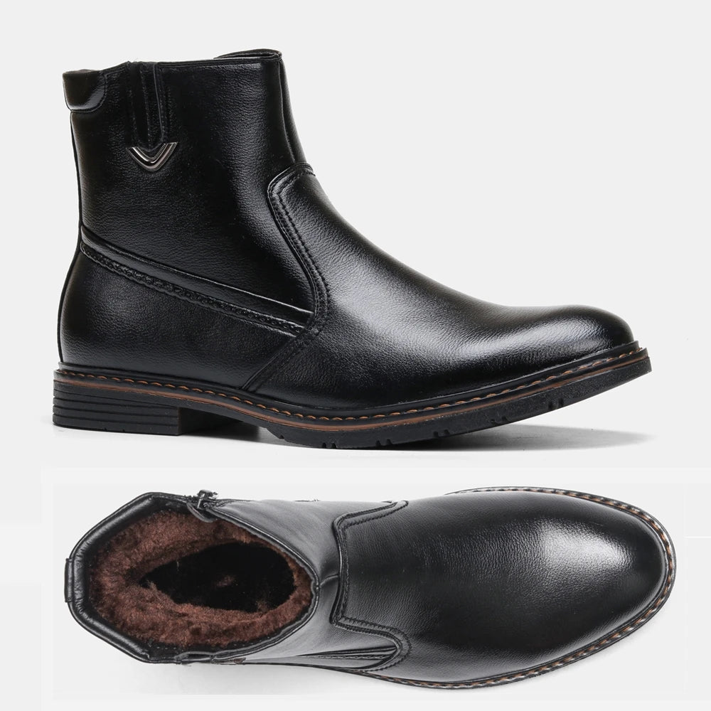 Men Winter Boots Vintage Ankle Warm Men's Winter Shoes #5278