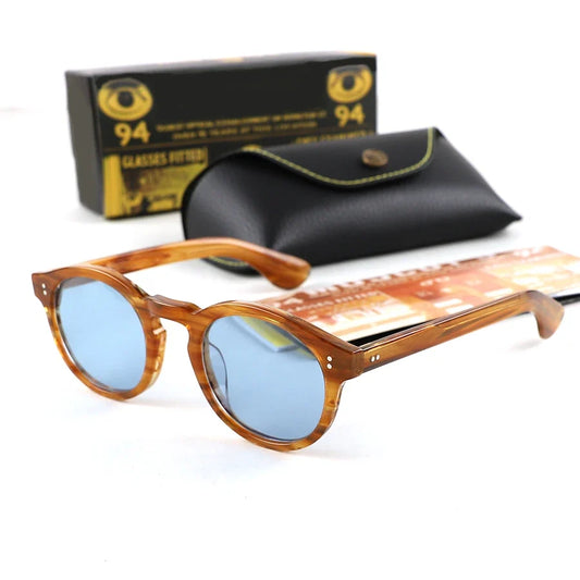 Johnny Depp Sunglasses Men Women Polarized KEPPE Style Sun Glasses Brand Vintage Acetate Frame For Male Eyeglasses Eyewear