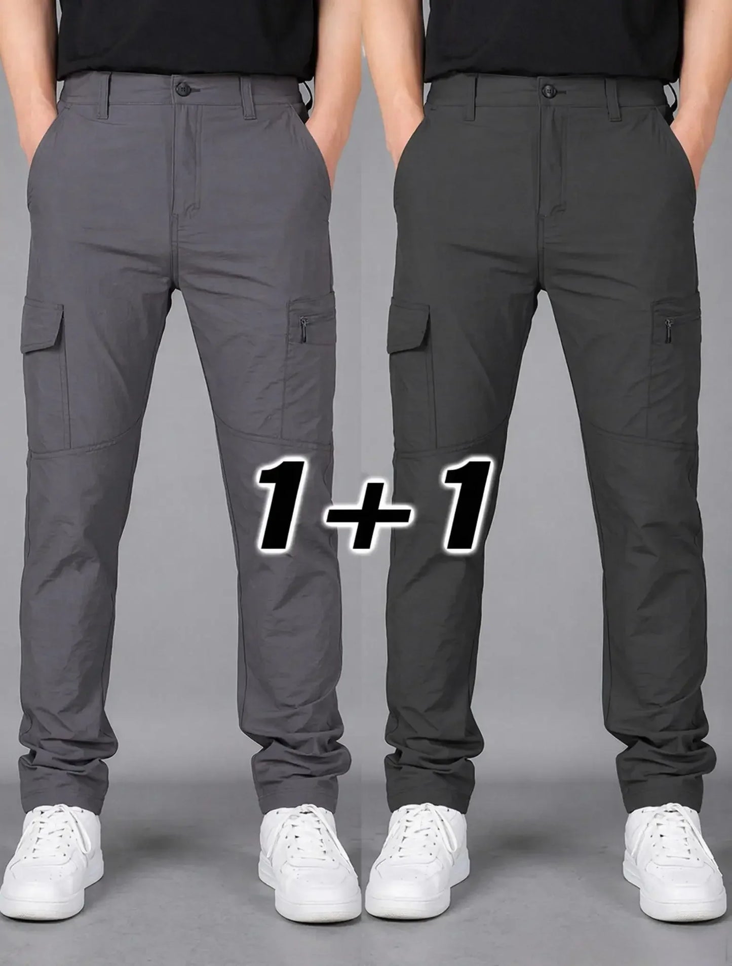 Military Tactical Pants Cargo Men Waterproof 2pieces Casual Pants Wear-resistant Multi-pocket Outdoor Hiking Work Trousers Male