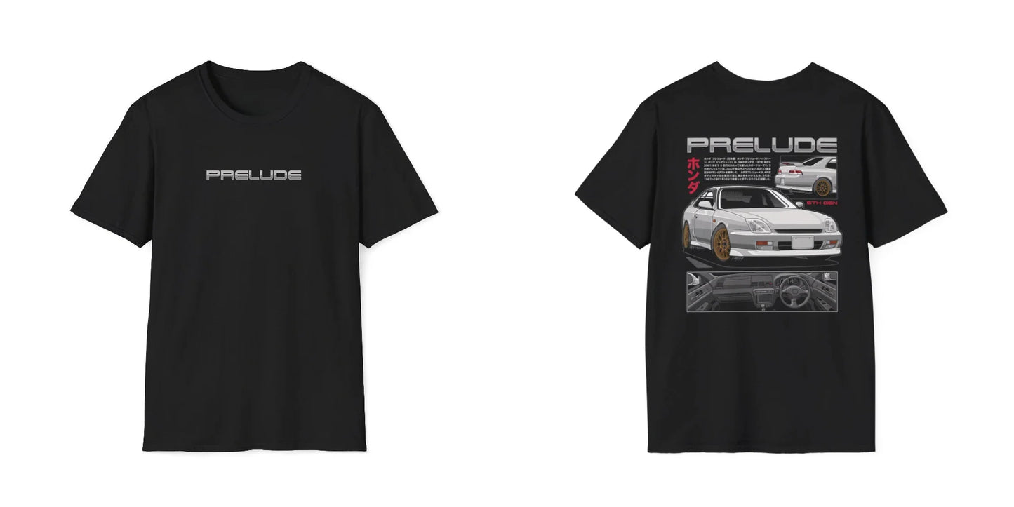 Men's and Women's T-shirt Summer Luxury Brand Tee Honda Prelude Short-sleeved Spring and Autumn Motorcycle Cycling Top