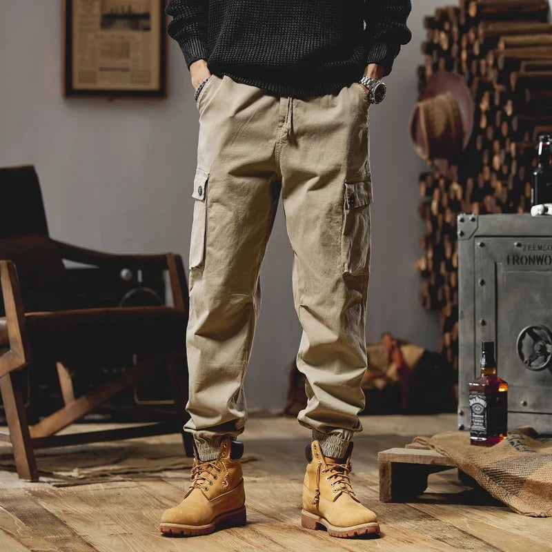 Joggers Cargo Pants Mens Casual Hip Hop Multi-Pocket Male Trousers Sweatpants Streetwear Techwear Tactical Khaki Pants BLW9106