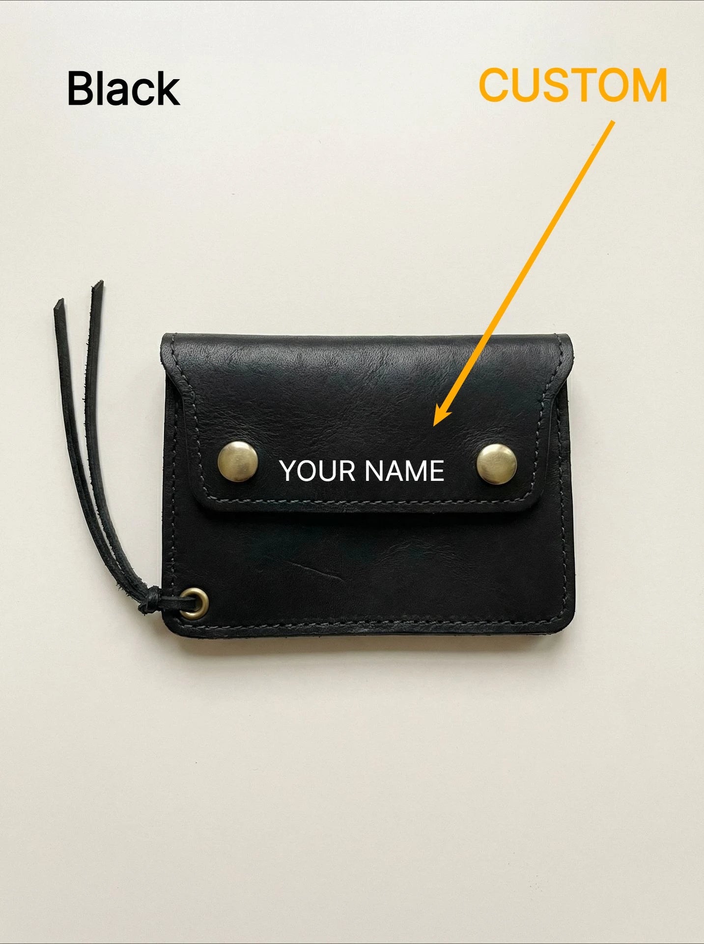 Full Grain Leather Card Holder Wallet Handmade Retro Zipper Coin Purse Magnetic Closure Personalized Engraving