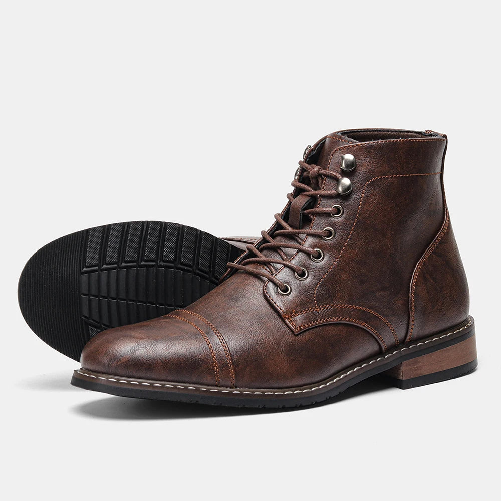 Classical Men Boots 2025 Fashion Comfortable Spring Leather Ankle Boots