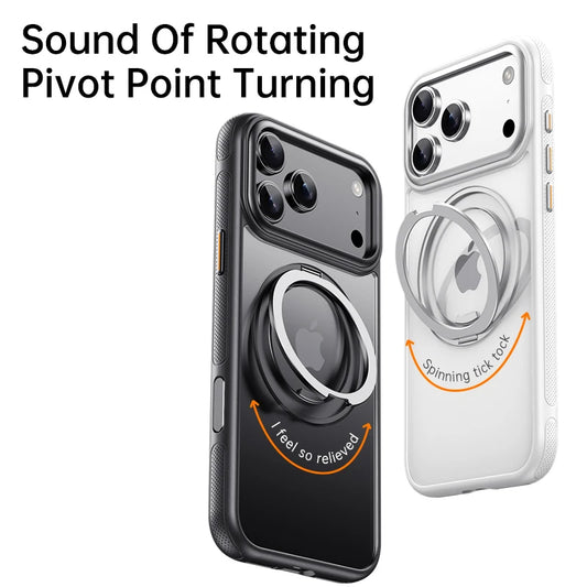 360° Mechanical Torque-Sound Rotating Stand Holder Magnetic Magsafe Phone Case For iPhone 16 15 14 13 17 Pro Max Plus 17Air 16E