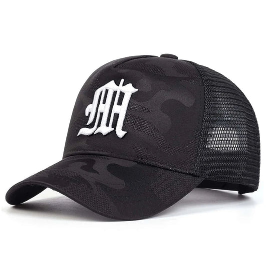 Fashion M Letter Camouflage Embroidery Baseball Net Caps Spring and Summer Outdoor Adjustable Casual Hats Sunscreen Hat
