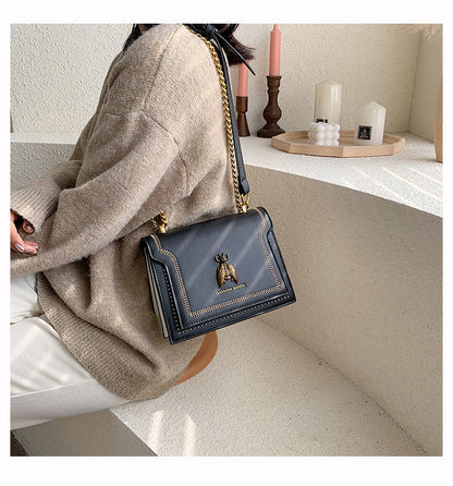 Sam Luxury Brand Women Handbag 2024 New Retro Bee Female Shoulder Bag Simple High Quality Leather Designer Crossbody Bags