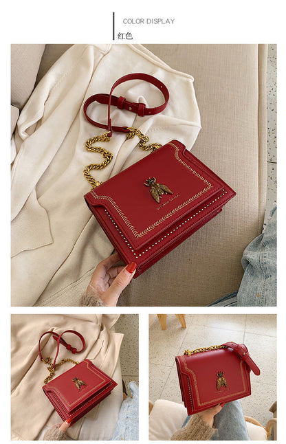 Sam Luxury Brand Women Handbag 2024 New Retro Bee Female Shoulder Bag Simple High Quality Leather Designer Crossbody Bags
