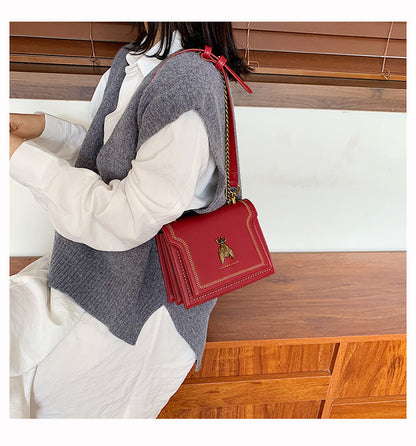 Sam Luxury Brand Women Handbag 2024 New Retro Bee Female Shoulder Bag Simple High Quality Leather Designer Crossbody Bags