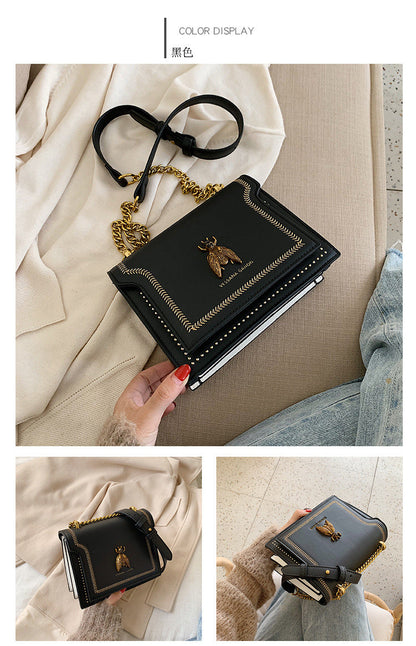Sam Luxury Brand Women Handbag 2024 New Retro Bee Female Shoulder Bag Simple High Quality Leather Designer Crossbody Bags
