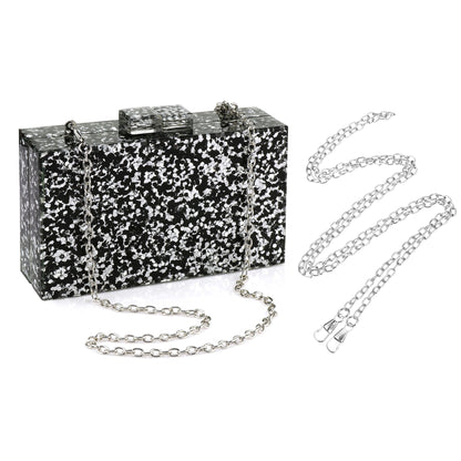 Women Handbags Evening Banquet Party Clutch Bag Rectangle Multicolor Geometric Trend Designed Acrylic Bags Chain Crossbody Bag
