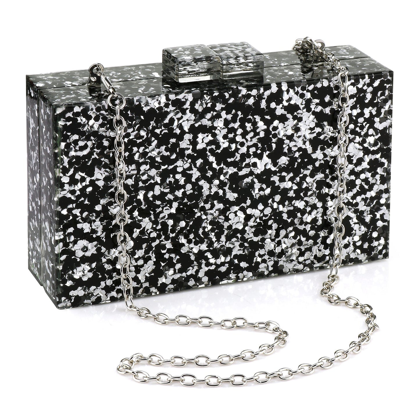 Women Handbags Evening Banquet Party Clutch Bag Rectangle Multicolor Geometric Trend Designed Acrylic Bags Chain Crossbody Bag