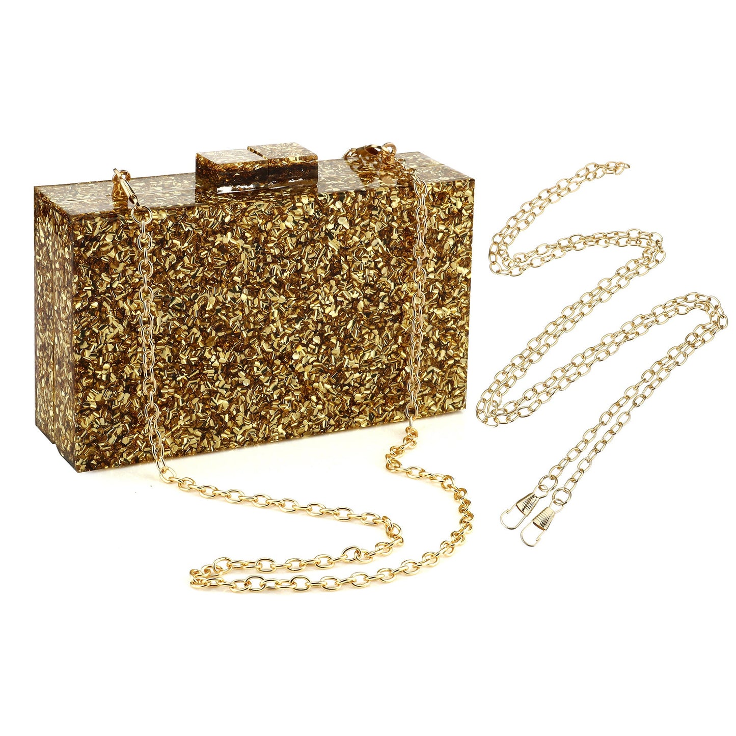 Women Handbags Evening Banquet Party Clutch Bag Rectangle Multicolor Geometric Trend Designed Acrylic Bags Chain Crossbody Bag