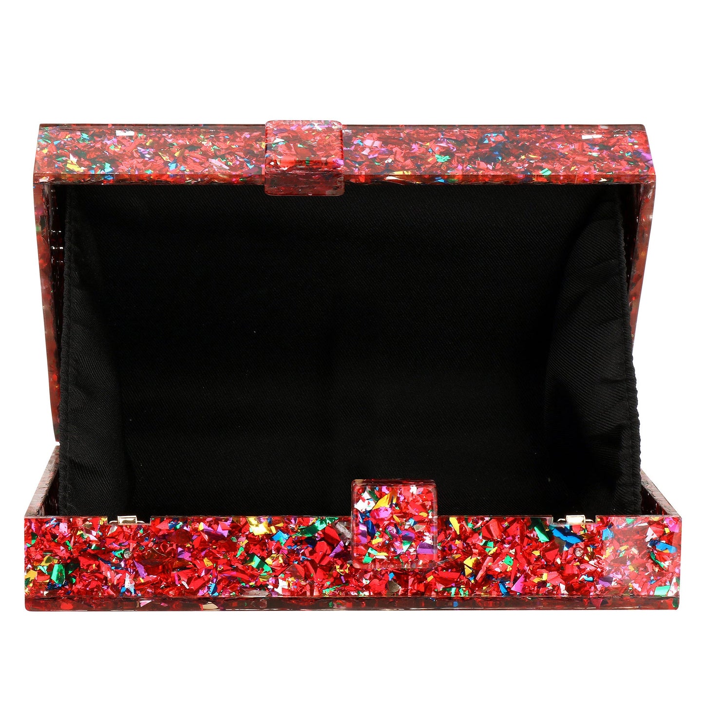 Women Handbags Evening Banquet Party Clutch Bag Rectangle Multicolor Geometric Trend Designed Acrylic Bags Chain Crossbody Bag