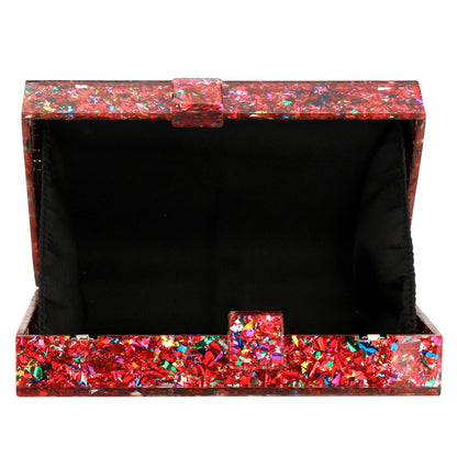Women Handbags Evening Banquet Party Clutch Bag Rectangle Multicolor Geometric Trend Designed Acrylic Bags Chain Crossbody Bag