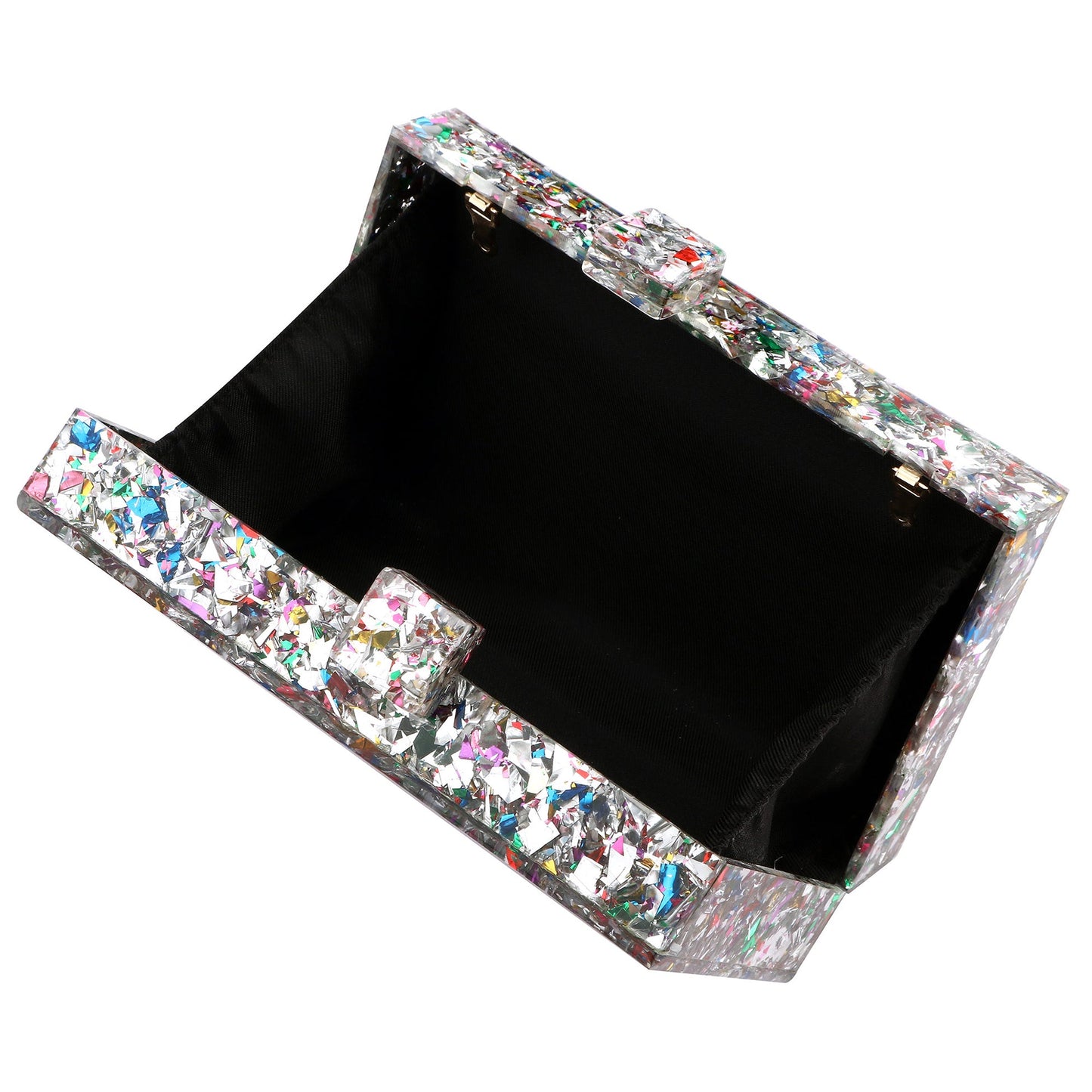 Women Handbags Evening Banquet Party Clutch Bag Rectangle Multicolor Geometric Trend Designed Acrylic Bags Chain Crossbody Bag