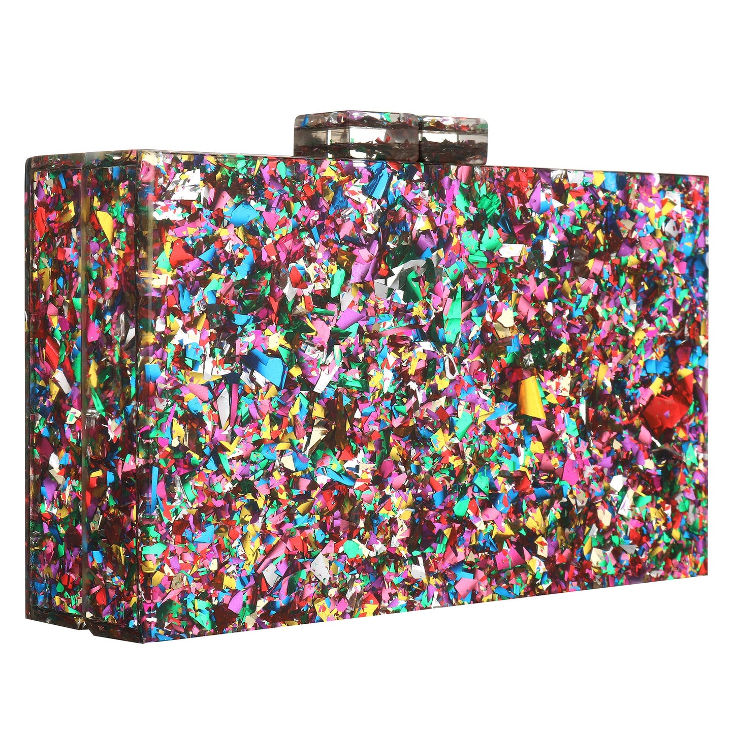 Women Handbags Evening Banquet Party Clutch Bag Rectangle Multicolor Geometric Trend Designed Acrylic Bags Chain Crossbody Bag