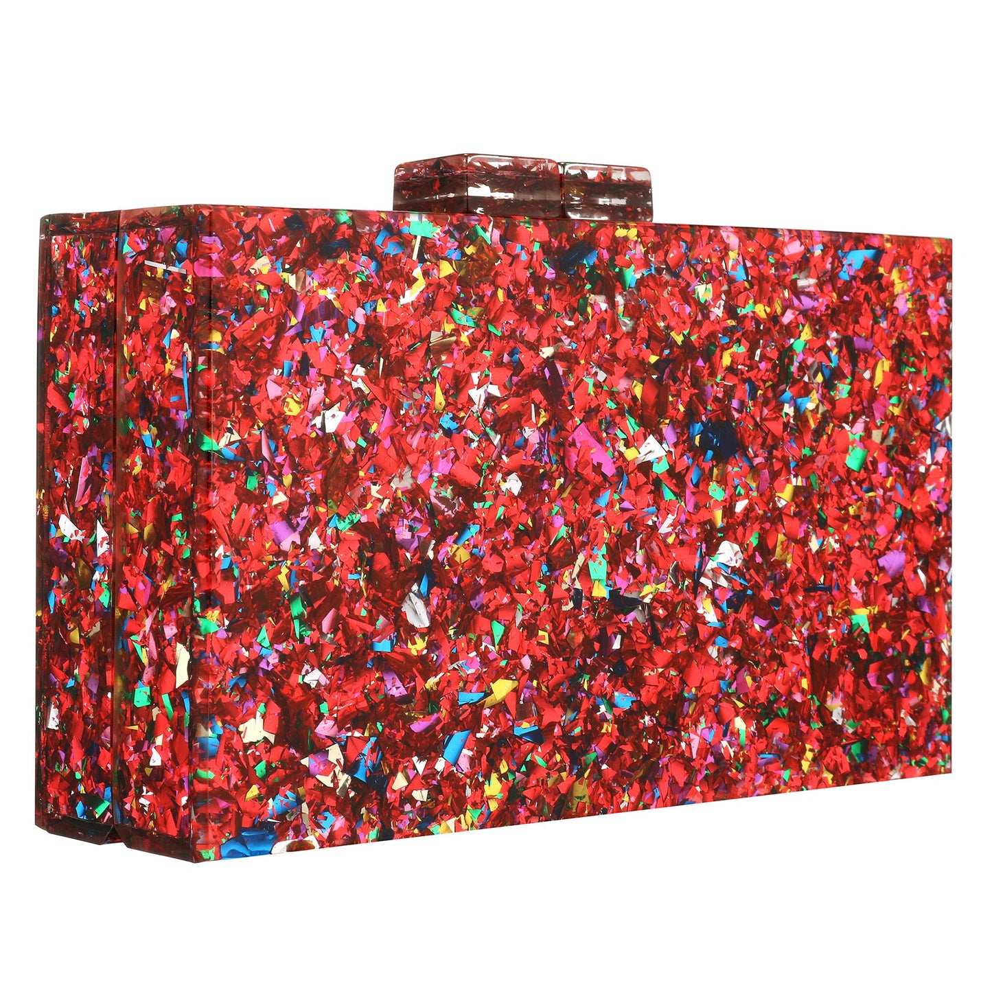 Women Handbags Evening Banquet Party Clutch Bag Rectangle Multicolor Geometric Trend Designed Acrylic Bags Chain Crossbody Bag