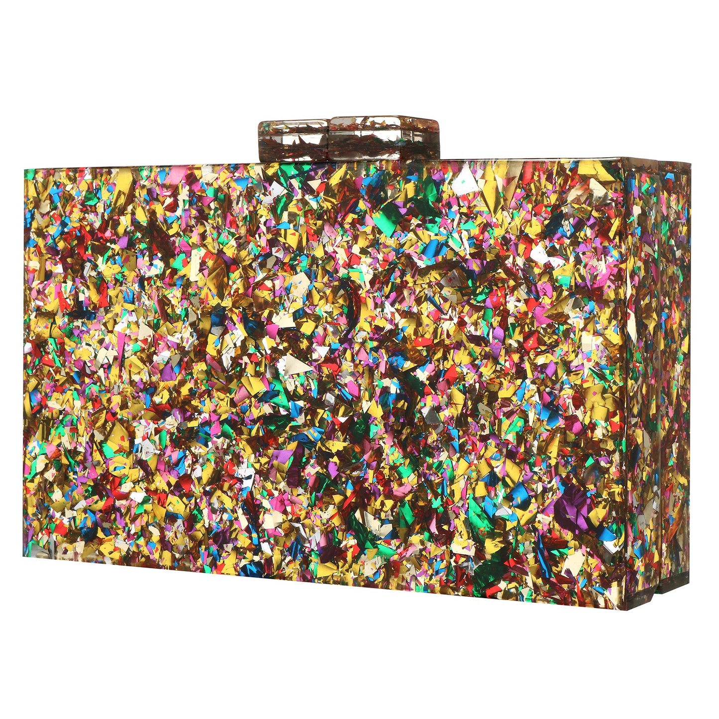 Women Handbags Evening Banquet Party Clutch Bag Rectangle Multicolor Geometric Trend Designed Acrylic Bags Chain Crossbody Bag