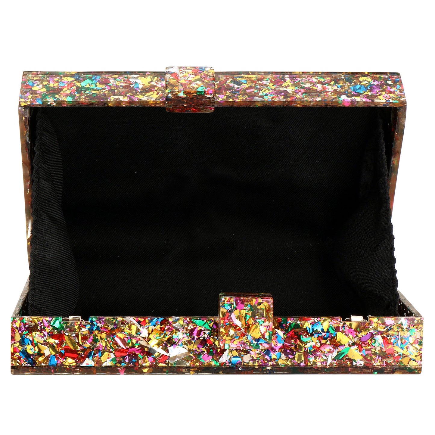 Women Handbags Evening Banquet Party Clutch Bag Rectangle Multicolor Geometric Trend Designed Acrylic Bags Chain Crossbody Bag