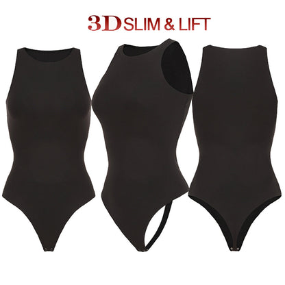 Sexy Bodysuits Woman Waist Trainer Slim Tummy Control Body Shaper Sleeveless Tops Seamless Open Crotch Thong Shapewear