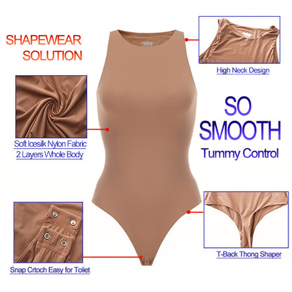 Sexy Bodysuits Woman Waist Trainer Slim Tummy Control Body Shaper Sleeveless Tops Seamless Open Crotch Thong Shapewear
