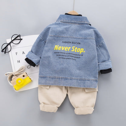 Autumn Fashion Baby Clothes Set Children Boys Jacket T-Shirt Pants 3Pcs/Set Kids Girl Clothing Toddler Costume Infant Tracksuits