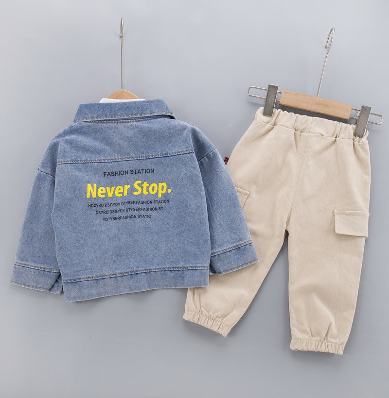Autumn Fashion Baby Clothes Set Children Boys Jacket T-Shirt Pants 3Pcs/Set Kids Girl Clothing Toddler Costume Infant Tracksuits