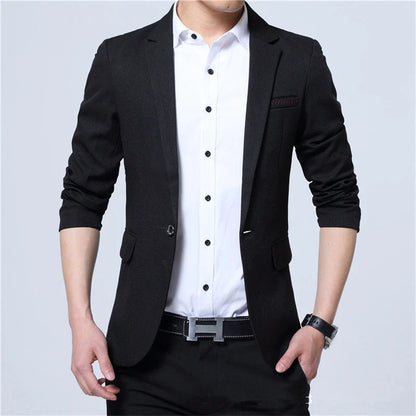 2025 New Fashion Spring  Autumn Casual Men Blazer Cotton Slim England Suit Blaser Masculino Male Jacket Blazer Men Size M-5XL