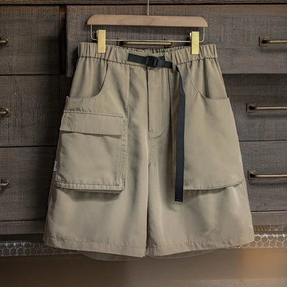 Outdoor Lightweight Functional Solid Shorts Quick Drying Pants Anti Wrinkle Large Pockets Casual Pants for Men's Summer