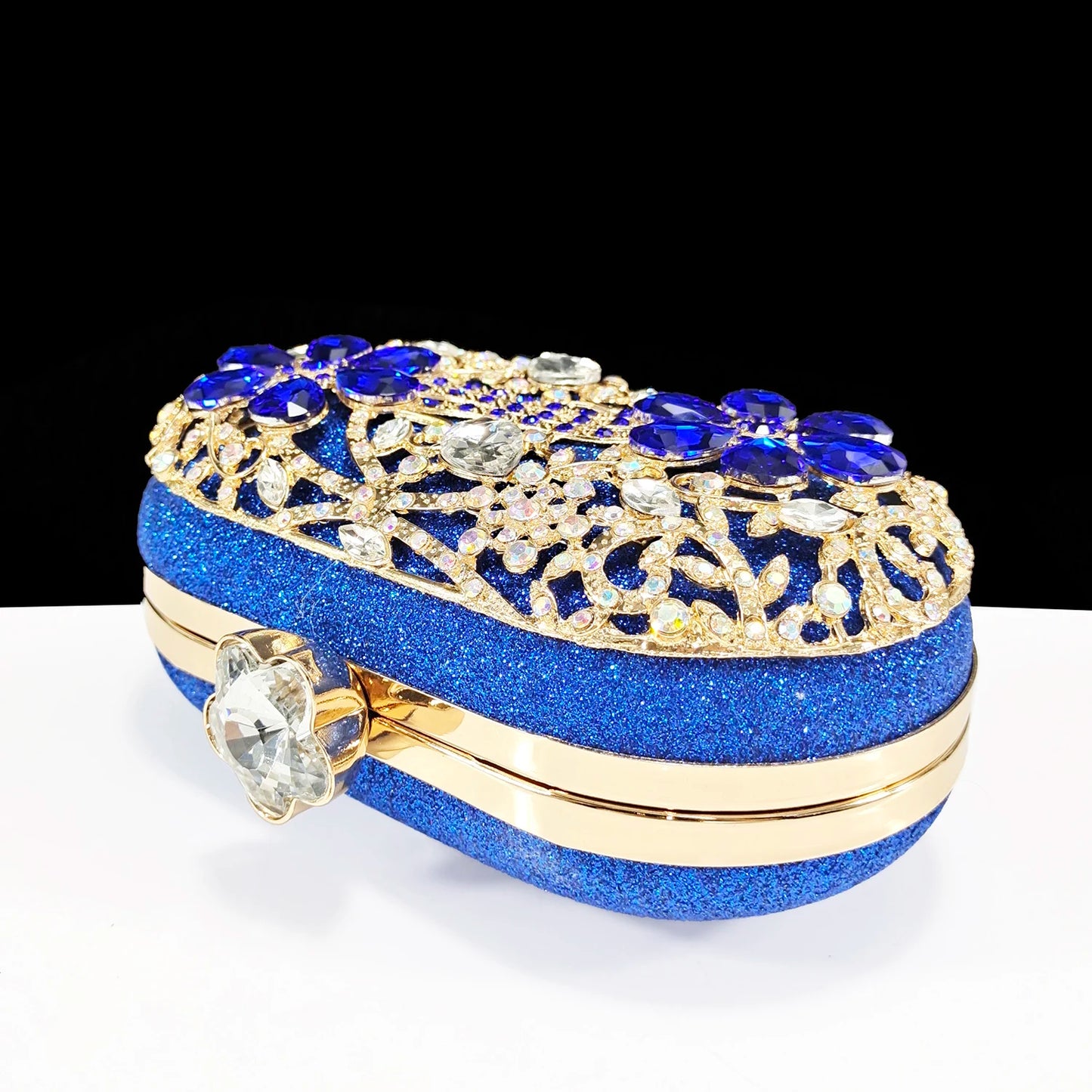2025 INS FANTATIC BLUE Rhinestone-encrusted Sex Ladies Shoes / MATCHING  SPARKING MINI BAG (SPECIAL COLLECTION)