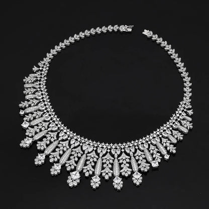 4pcs Bridal Zirconia Full Jewelry Sets For Women Party, Luxury Dubai Nigeria CZ Crystal Wedding Jewelry Sets